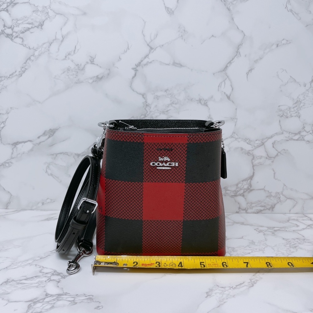 Coach Buffalo Plaid Mini Bucket Bag - Picture 2 of 6